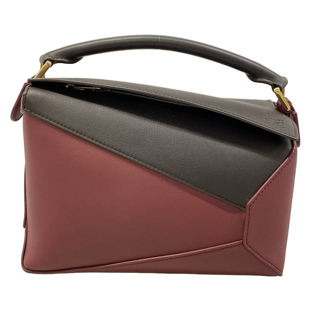 Loewe Puzzle Edge Bag, Small Handbag A510P60X44 Chocolate (Dark Brown) Burgundy